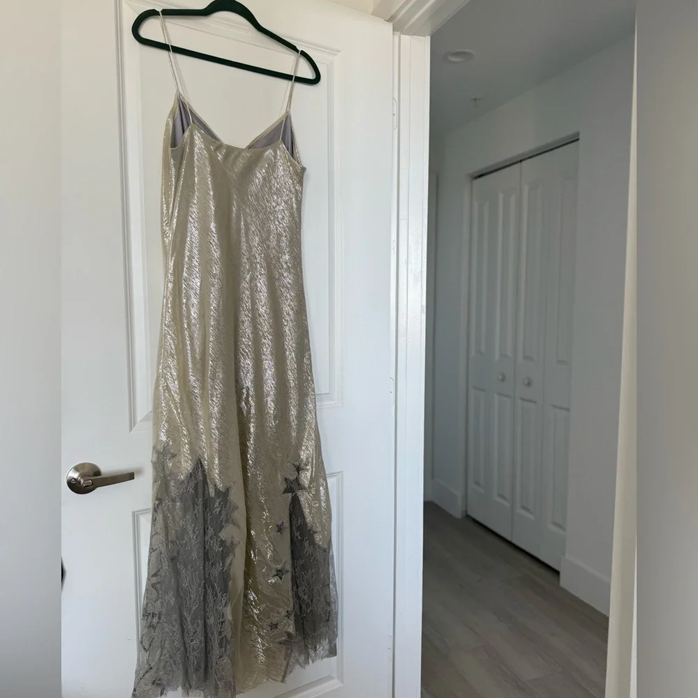 NWT Tory Burch Star Lace Slip Maxi Dress 14 $1,448